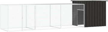 vidaXL Chicken Cage - Galvanized Steel - Spacious Design with Extension Cage - Anthracite Color - Easy Access Door - Sturdy Construction