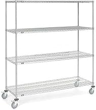 Nexel Chrome Wire Shelf Truck, 72x24x80 1200 Pound Capacity