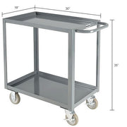 Steel Utility Cart w/2 Tray Shelves by Global Industrial – Alloy Steel, Gray, Model GWC-2T-1830