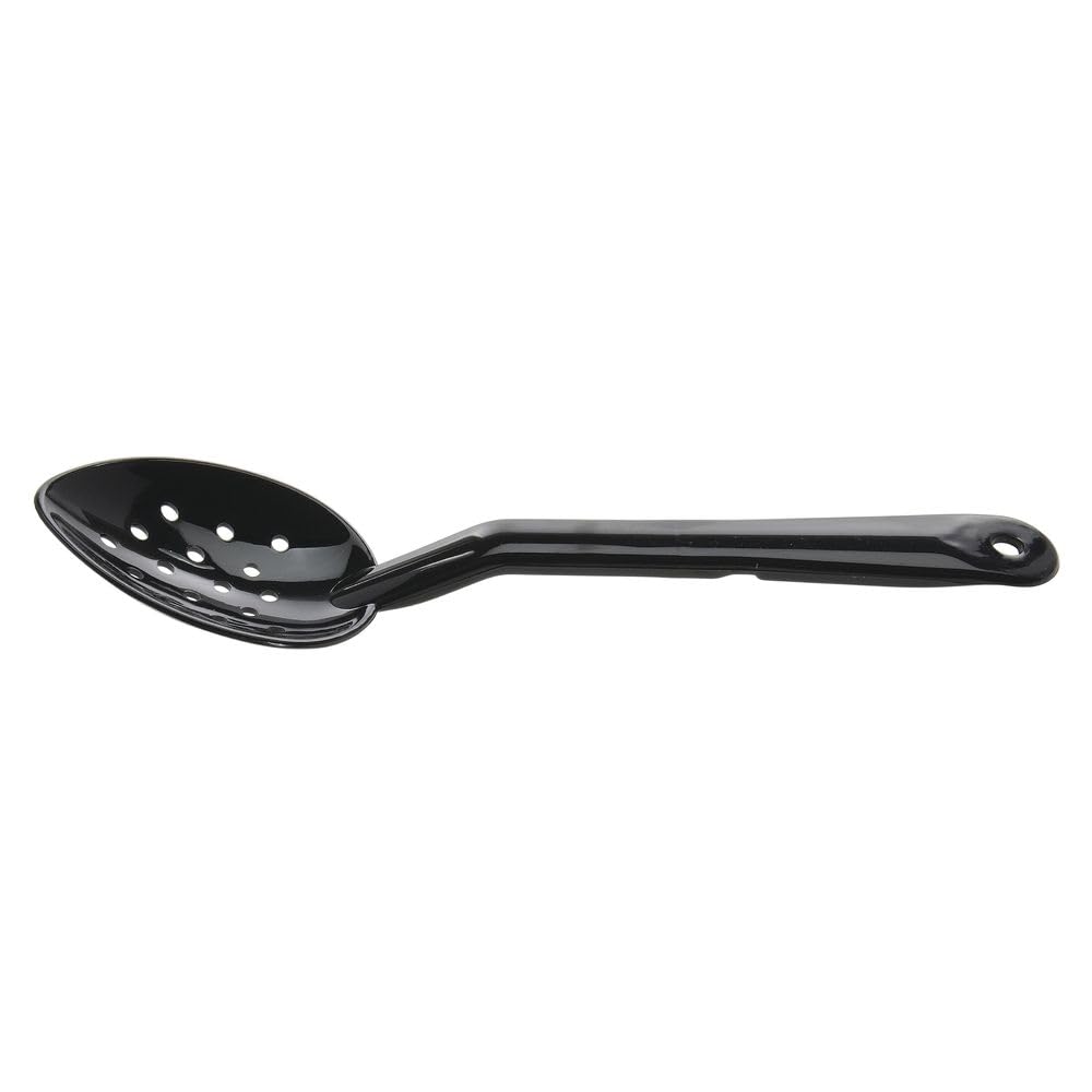 Perforated Black Polycarbonate Serving Spoon - 11"L by HUBERT – Medium, Polycarbonate, Black, Model 0410009.BLACK