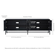 Henn&Hart Natural Black / 70" Wide / Transitional Television Stands & Entertainment Centers
