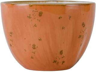 Tuxton Artisan Geode Geode Coral Reactive Natural 12-1/2-Ounce Bouillon, Case of 24, Orange; Scratch Resistant; Chip Resistant; Lead & Cadmium Free; Dishwasher, Microwave, Oven Safe