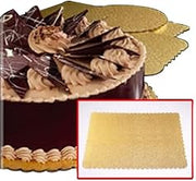 Vineland Packaging Double Wall Scalloped Corrugated Full Sheet Cake Board Gold, 25.5" Length x 17.5" Width | 25/Case