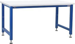 BenchPro AEFE2448-LBFr-W 24 x 48 x 30-42 in. Adams Electric Lift Workbenches with Formica Laminate Top Light Blue & White