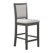 Solid Wood Dining Chairs with Polyester Seat by Starlight Canyon Home – Solid + Manufactured Wood, Polyester, Grey, Pack of 6