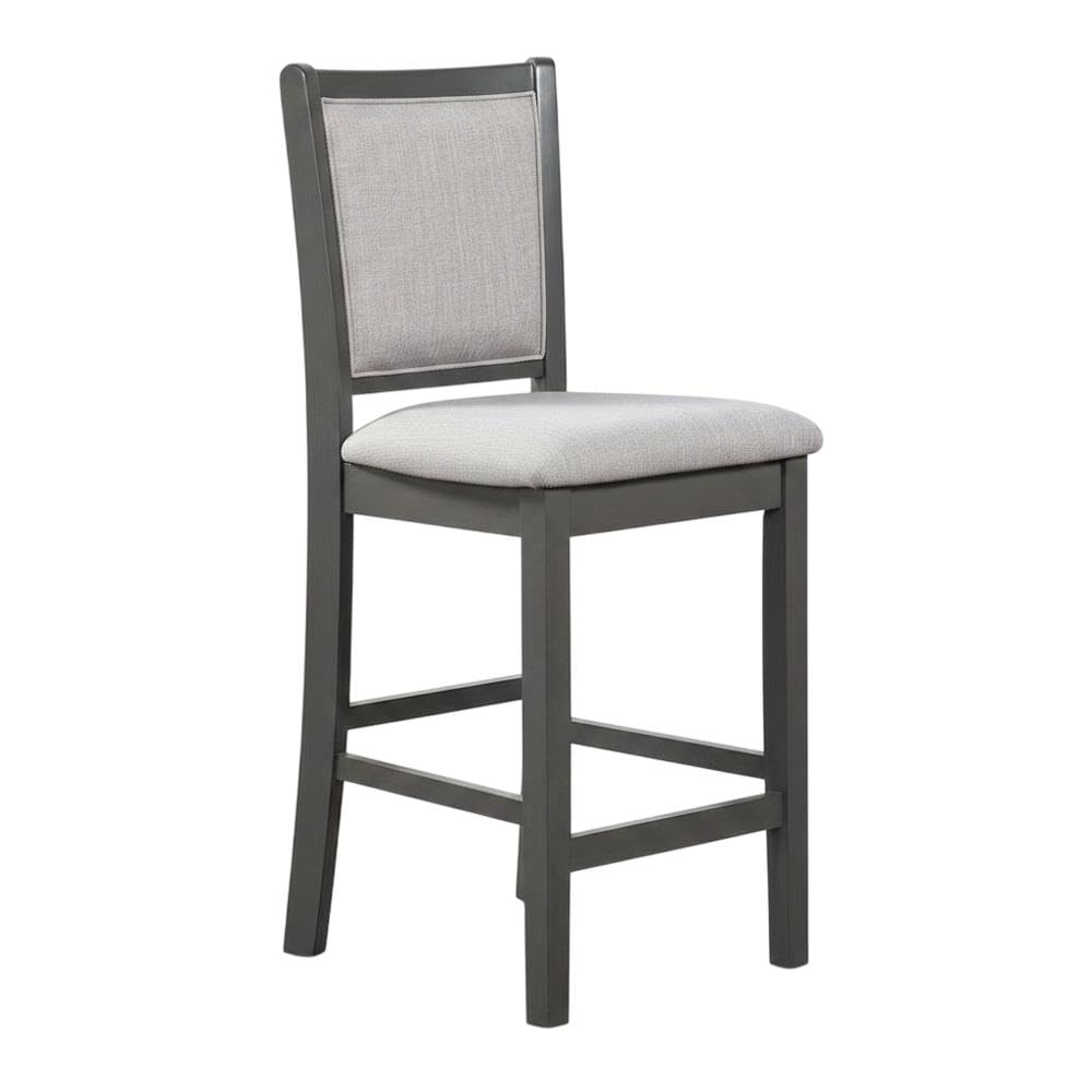 Solid Wood Dining Chairs with Polyester Seat by Starlight Canyon Home – Solid + Manufactured Wood, Polyester, Grey, Pack of 6