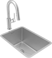 Elkay Crosstown 18 Gauge Stainless Steel 13-1/2" x 18-1/2" x 9" Single Bowl Undermount Bar Sink & Faucet Kit with Drain