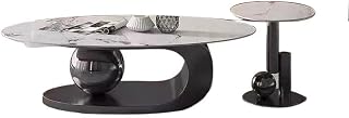 Mesa para Centro De Sala Oval Rock Slab Coffee Table Living Room Small Home Use Coffee Table(B,140x70x41cm)