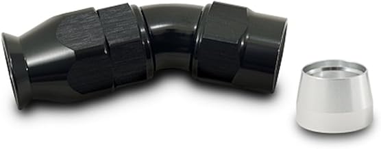 Vibrant Power 28306 Fitting, Hose End, Full Flow, PTFE, 30 Degree, Reusable, 6AN Hose, 6AN Female Thread, Aluminum, Black Anodized, use with Vibrant 18000 series PTFE Lined Flex Hose, each