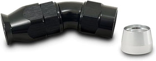 Vibrant Power 28306 Fitting, Hose End, Full Flow, PTFE, 30 Degree, Reusable, 6AN Hose, 6AN Female Thread, Aluminum, Black Anodized, use with Vibrant 18000 series PTFE Lined Flex Hose, each