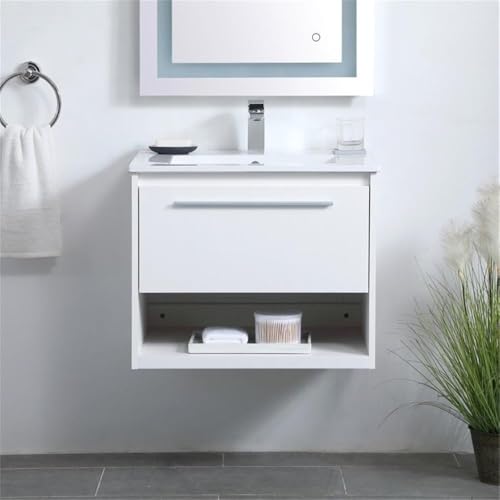 Elegant Decor 24" - Single / Brushed Nickel,white / Modern Wheel Care