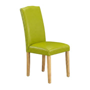 Parsons Dining Chair with High Back by Furnifact – Faux Leather, Oak, Pack of 2
