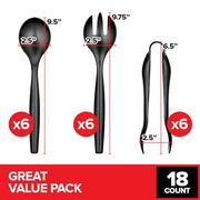 Stock Your Home Black / 9.5 inches x 2.5 inches / Contemporary Spoons