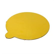 Enjay 4" Die Cut Cake Board With Tab Gold, Ideal for Cupcakes or Baked Goods | 500/Case