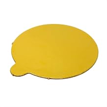 Enjay 4" Die Cut Cake Board With Tab Gold, Ideal for Cupcakes or Baked Goods | 500/Case