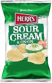 HERR'S Sour Cream and Onion Potato Chips, 1 oz (Pack of 7)
