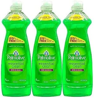 Palmolive Essential Clean Liquid Dish Soap, Original - 16 Fluid Ounce, Green (3 Bottles)