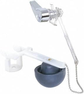 Touch Flush Valve for Eljer Toilets, Rubber Float, Chrome Plated, 40079