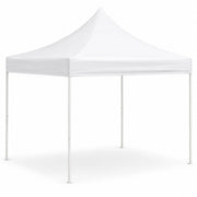 Glownary 10' x 10' Straight Leg Steel Pop Up Canopy Tent – White, Water-Resistant, UV Protection, 100 Sq Ft Coverage, Powder-Coated Frame with Carrying Bag