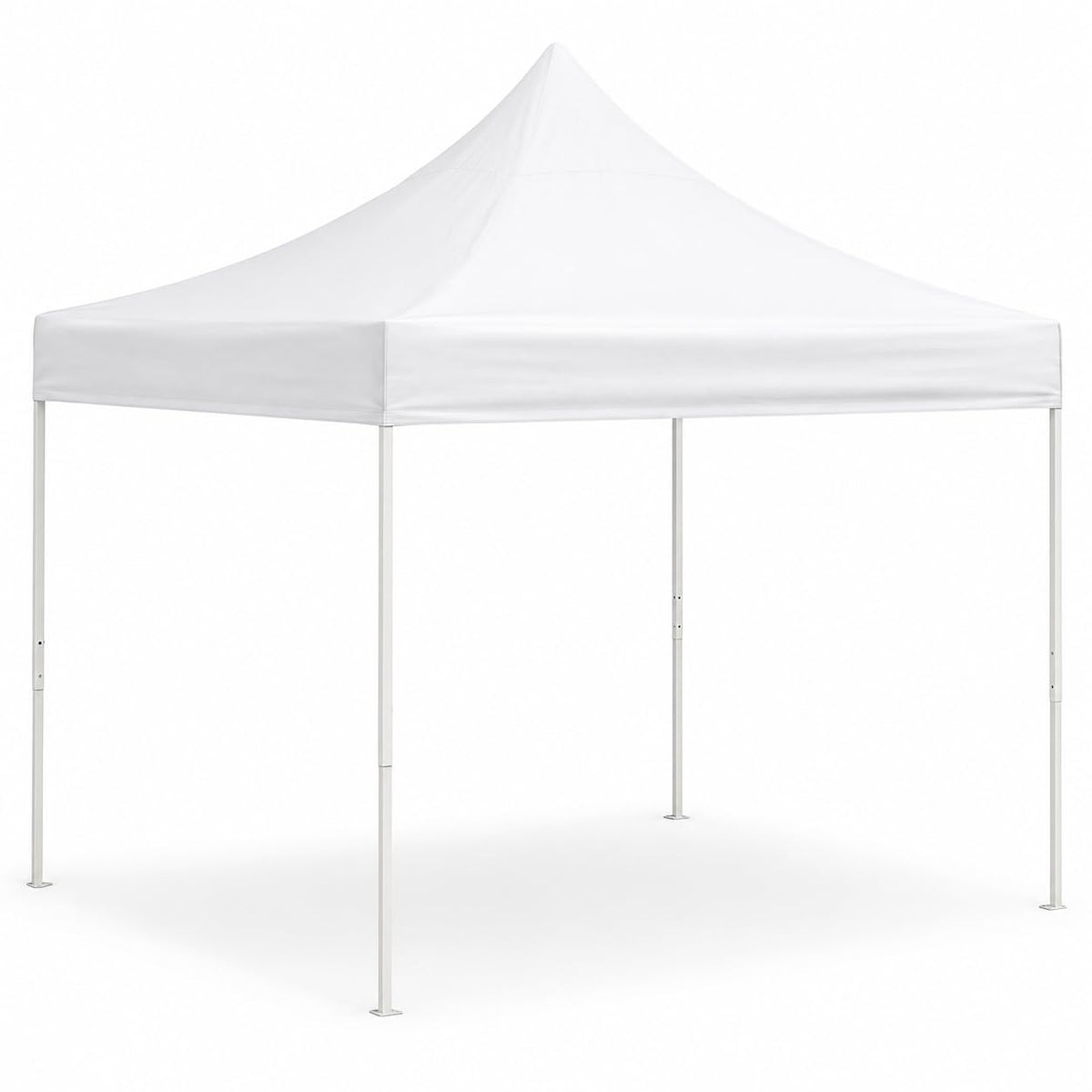 Glownary 10' x 10' Straight Leg Steel Pop Up Canopy Tent – White, Water-Resistant, UV Protection, 100 Sq Ft Coverage, Powder-Coated Frame with Carrying Bag