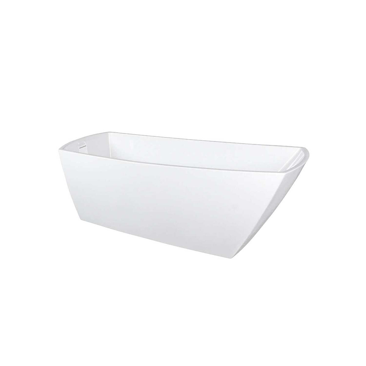 72" Soaking Single Slipper Bathtub -Glossy White/Black by Elegant Kitchen and Bath – Acrylic, White, Model BT21272GW-MBK