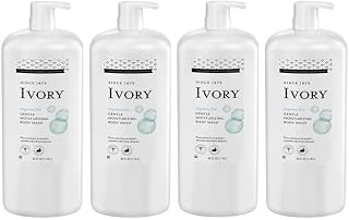Ivory Gentle Moisturizing Body Wash for Dry, Sensitive Skin, Fragrance-free, 40 oz (Pack of 4)