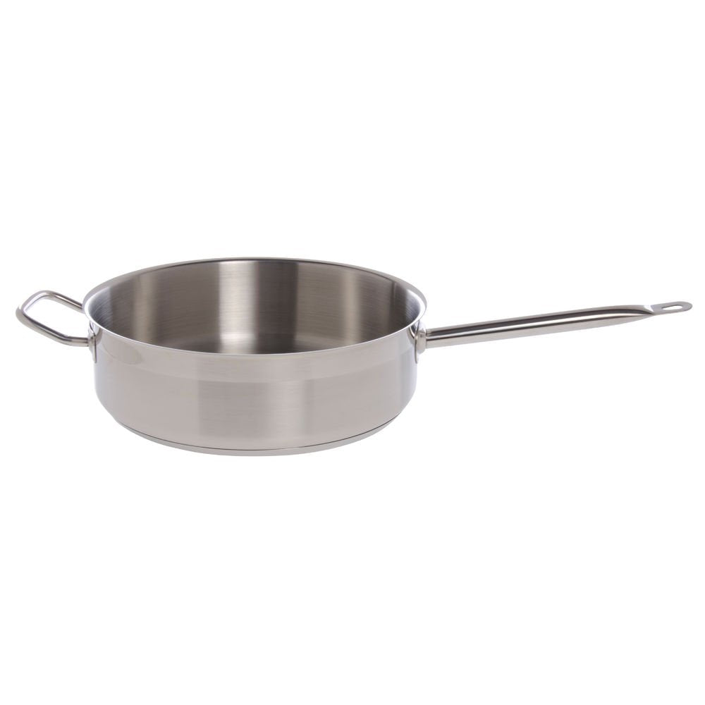 Sauté Pan with Helper Handle 8 1/2 Quart Stainless Steel - 125/8 Dia x 4" H by HUBERT – 8.5 quarts, Stainless Steel, Silver, Model 173208ST