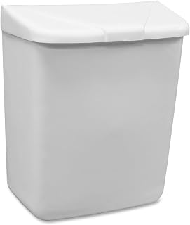 Hospeco 250201W Wall Mount Sanitary Napkin Receptacle-ABS, PPC Plastic, 1 gal, White