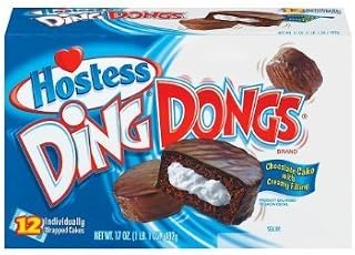 12 Pack Hostess Ding Dongs Cream Filled Chocolate Cakes