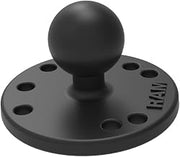 Round Plate Ball Base with B Size 1" Ball, 4-Hole AMPS | Marine-grade aluminum mounting base, compatible with RAM Mounts holders and arms