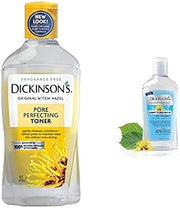 Dickinson's Witch Hazel Toner & Astringent Bundle (2-16 fl oz Bottles): Original Witch Hazel Pore Perfecting Toner, Enhanced Witch Hazel Deep Cleansing Astringent, Menthol and Eucalyptus