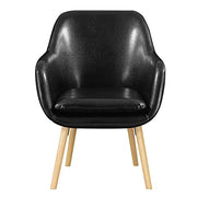 Convenience Concepts Black Faux Leather / Chair / 25.25"L x 26.75"W x 33.5"H Chairs