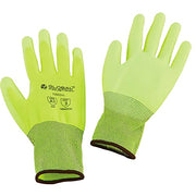 Flat Polyurethane Coated Gloves by Global Industrial – Large, Nylon, Lime Green, Pack of 12, Model 708604L