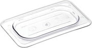 HUBERT Ninth-Size Clear Polycarbonate Solid Food Pan Cover w/Handle - 4 1/4" L x 6 15/16" W