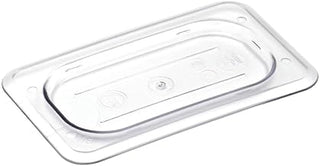 HUBERT Ninth-Size Clear Polycarbonate Solid Food Pan Cover w/Handle - 4 1/4" L x 6 15/16" W