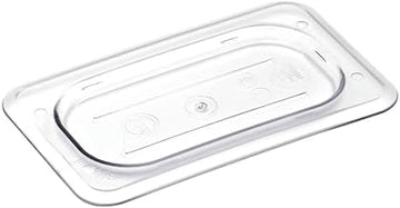 HUBERT Ninth-Size Clear Polycarbonate Solid Food Pan Cover w/Handle - 4 1/4" L x 6 15/16" W