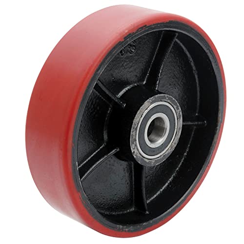 Replacement 7" Polyurethane Steer Wheel by Global Industrial – 10"L x 2"W x 5"H, Polyurethane, Model 241916