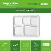 Responsible Products Clear Lids for 5-C Food Trays (50 Count) / Clear / Casual Container Lids