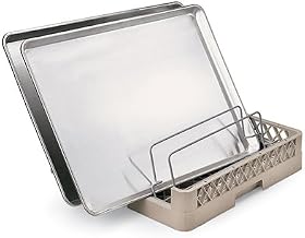 Vollrath TR23 Full Size Dishwasher Rack | Stackable Flatware Tray with Open-End and (5) Compartments Chrome Wire Insert for Restaurant Catering | 19-3/4"W x 19-3/4"L x 5-1/4"H, Beige, Co-Polymer, NSF