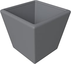 LeisureMod Blossom Tapered Square Planter, Mid-Century Modern Fiberstone and Clay Planter with Drainage, Indoor Outdoor Use for Home Patio Garden (16 Inch Height)