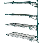 Poly-Green Wall Mount Wire Shelving by Nexel – Alloy Steel, Green