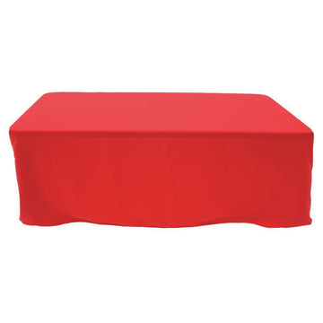 Tablecloth Red Rectangular Spun Polyester - 60" W x 120" L by HUBERT – 120" x 60" (Rectangular), Model BTC2-60X120-111