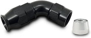 Vibrant Power 28606 Fitting, Hose End, Full Flow, PTFE, 60 Degree, Reusable, 6AN Hose, 6AN Female Thread, Aluminum, Black Anodized, use with Vibrant 18000 series PTFE Lined Flex Hose, each