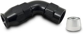 Vibrant Power 28606 Fitting, Hose End, Full Flow, PTFE, 60 Degree, Reusable, 6AN Hose, 6AN Female Thread, Aluminum, Black Anodized, use with Vibrant 18000 series PTFE Lined Flex Hose, each