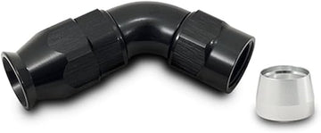 Vibrant Power 28606 Fitting, Hose End, Full Flow, PTFE, 60 Degree, Reusable, 6AN Hose, 6AN Female Thread, Aluminum, Black Anodized, use with Vibrant 18000 series PTFE Lined Flex Hose, each