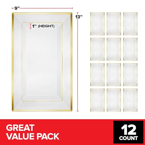 Stock Your Home 120 / 13 inches x 9 inches / White Plates