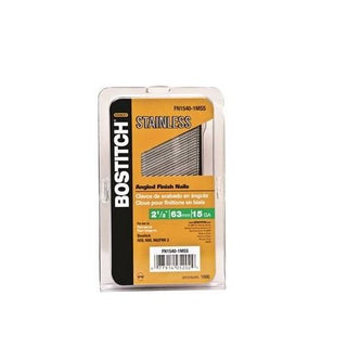 15GA 2.5" SS FN Nail by Bostitch – One Size, Stainless Steel, No Color, Model FN1540-1MSS