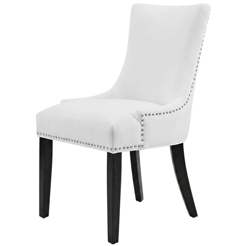 Faux Leather Upholstered Dining Chairs Set of by Furnifact – Faux Leather, White, Pack of 4