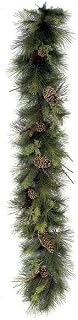 6ft L x 12in W Mixed Austrian & Sugar Pine w/Juniper & Pinecone Artificial Garland -Green (Pack of 2)