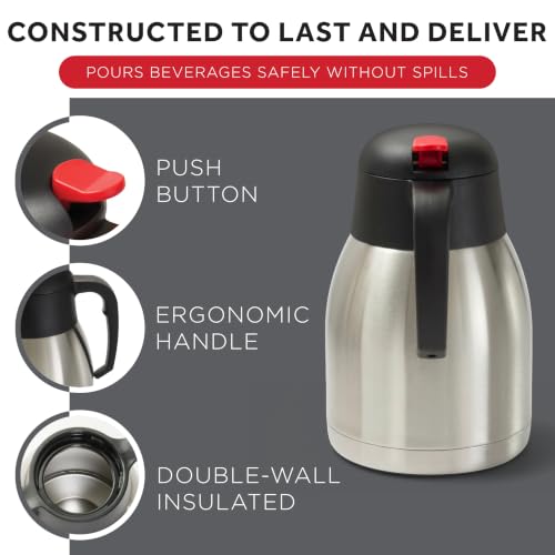 Winco 50.7 Ounces / Stainless Steel, Black / Modern Carafes